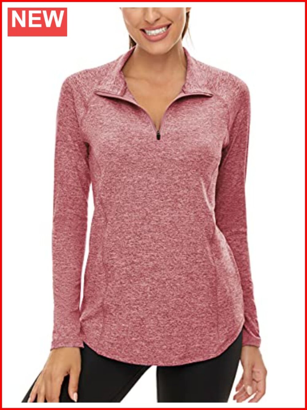 Women's UPF 50+ Long Sleeve Quarter Zip Pullover Athletic Hiking Workout Top